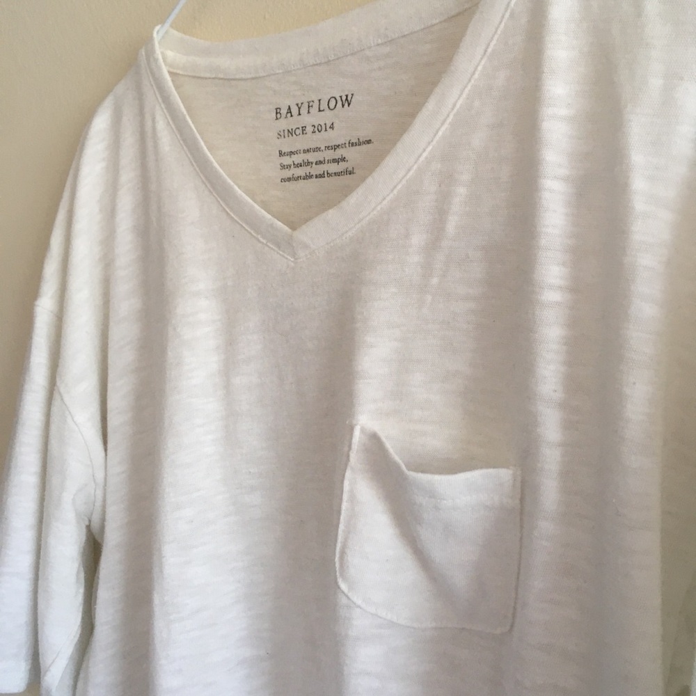 ★SOLD★Drop Shoulder V-neck T-shirt - Picture 4 of 8